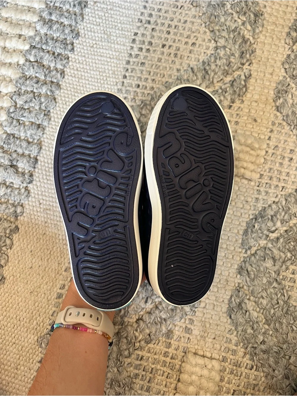 Navy Blue Kids Native Shoes- Size c11